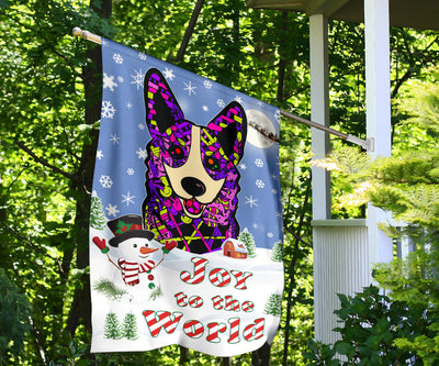 Corgi Design Seasons Greetings Garden and House Flags - Art By Cindy Sang - JillnJacks Exclusive