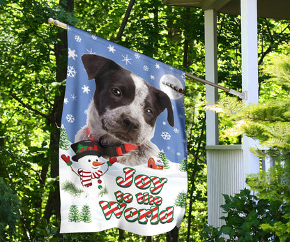Blue Heeler Dog Design Seasons Greetings Garden and House Flags - JillnJacks Exclusive