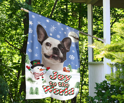 French Bulldog Design Seasons Greetings Garden and House Flags - JillnJacks Exclusive