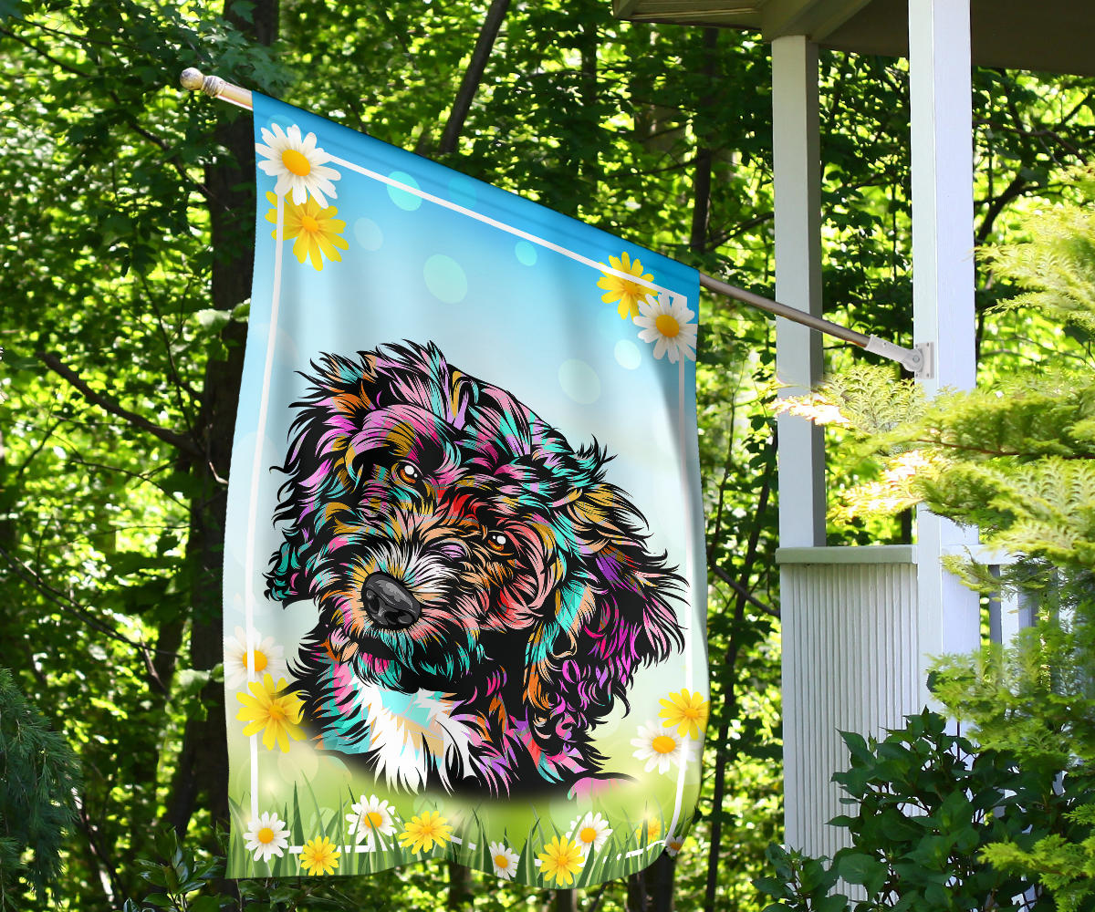 Cockapoo Design Spring Garden And House Flags - 2023 Collection by Cindy Sang