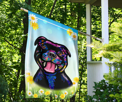 Staffordshire Bull Terrier (Staffie) Design #2 Spring Garden And House Flags - 2023 Collection by Cindy Sang