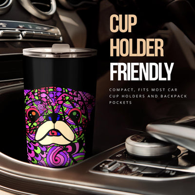 Pug Design Double-Walled Vacuum Insulated Tumblers (Design #2) - Art By Cindy Sang - JillnJacks Exclusive