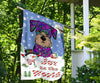 Miniature Schnauzer Design Seasons Greetings Garden and House Flags - Art By Cindy Sang - JillnJacks Exclusive