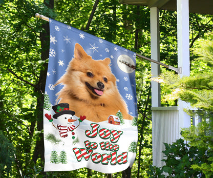 Keeshond Design Seasons Greetings Garden and House Flags - JillnJacks Exclusive
